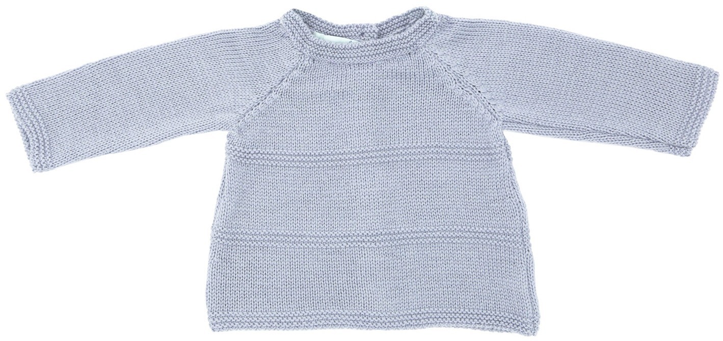 brassière de naissance bleu ciel tricotée main en 100% laine mérinos