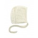 Bonnet Béguin Bébé écru tricoté en Laine mérinos