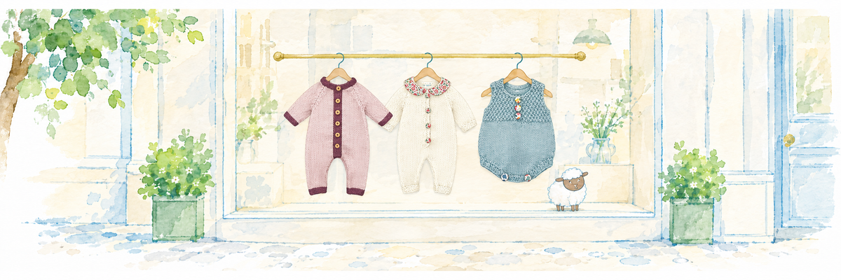 Collection combinaisons, barboteuses et pantalons Mistricotine