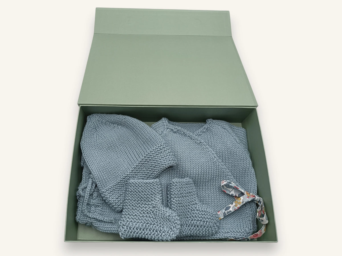 Trousseau de naissance Amour – 4 pièces - vert céladon