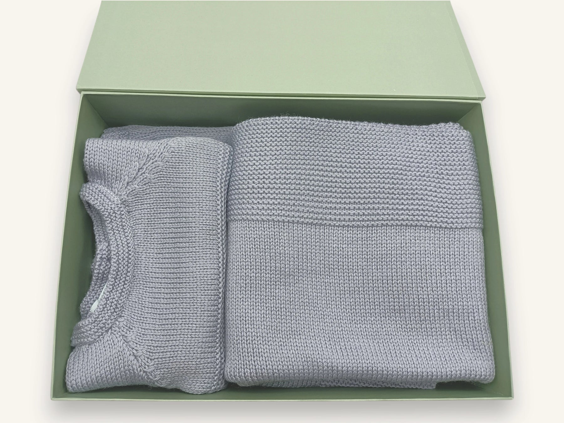 Ensemble bébé laine mérinos - BabyChoupi gris-bleu
