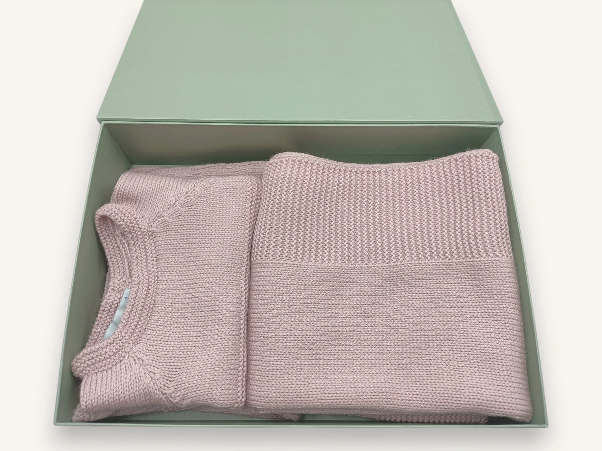 Ensemble bébé laine mérinos - BabyChoupi rose