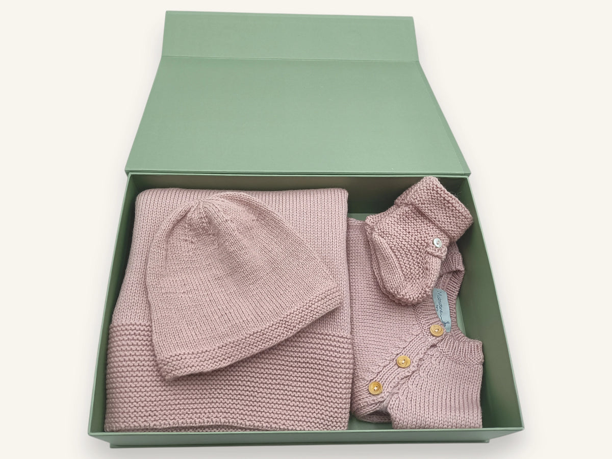 Trousseau prématuré laine mérinos - Joie rose
