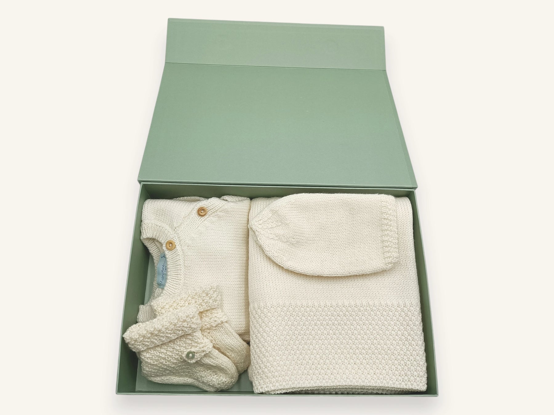 Trousseau de naissance laine mérinos - Joie écru