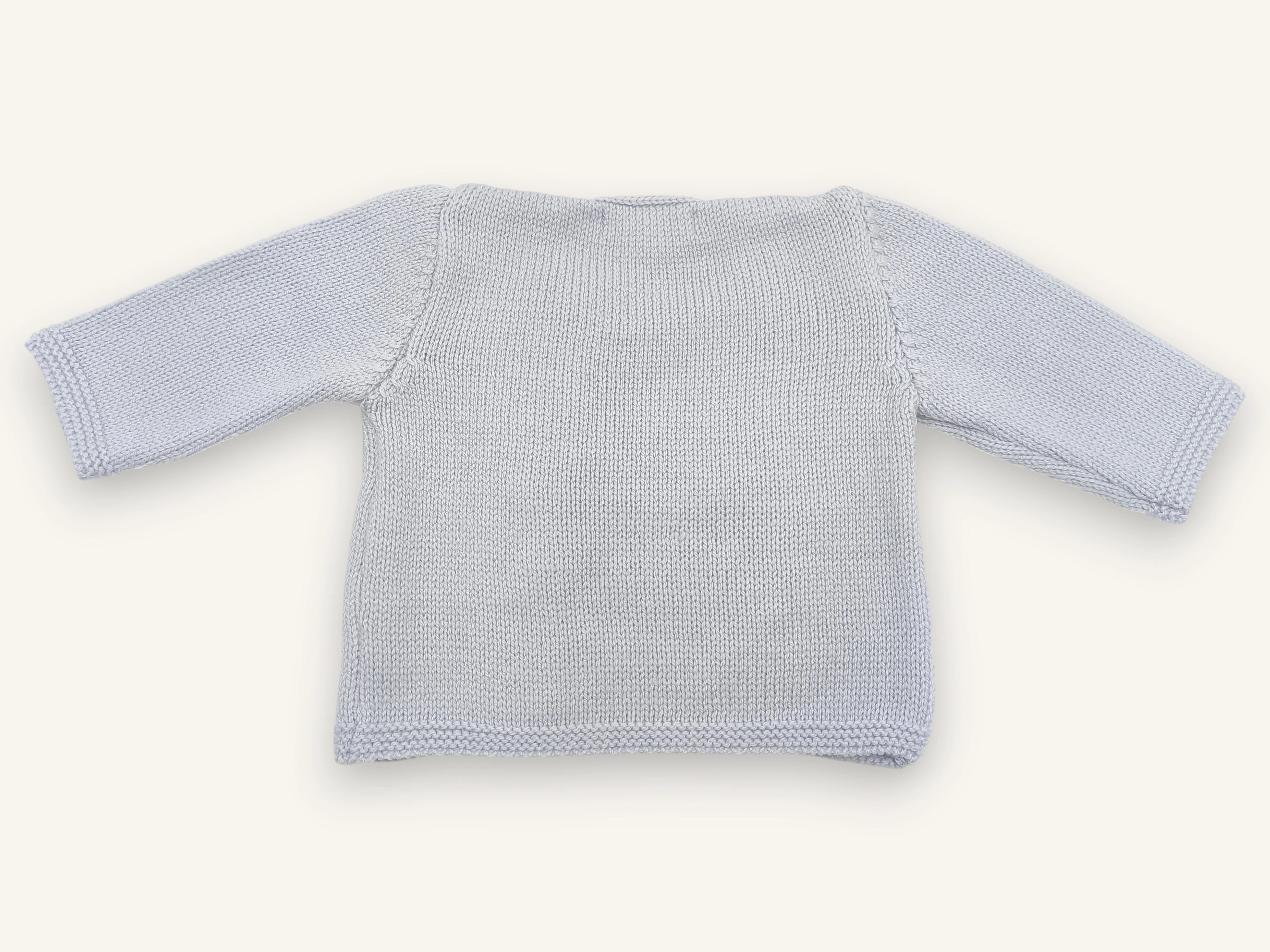 Merino wool baby cardigan – Tichat grey & golden brown