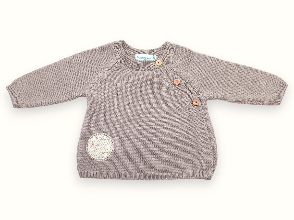 Premature Baby Cardigan - Didou Préma - taupe