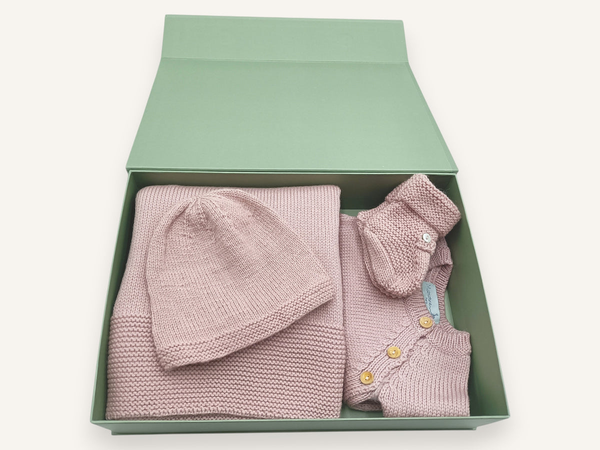 Premature Baby Layette – Joie Gift Set in Merino Wool - Rose
