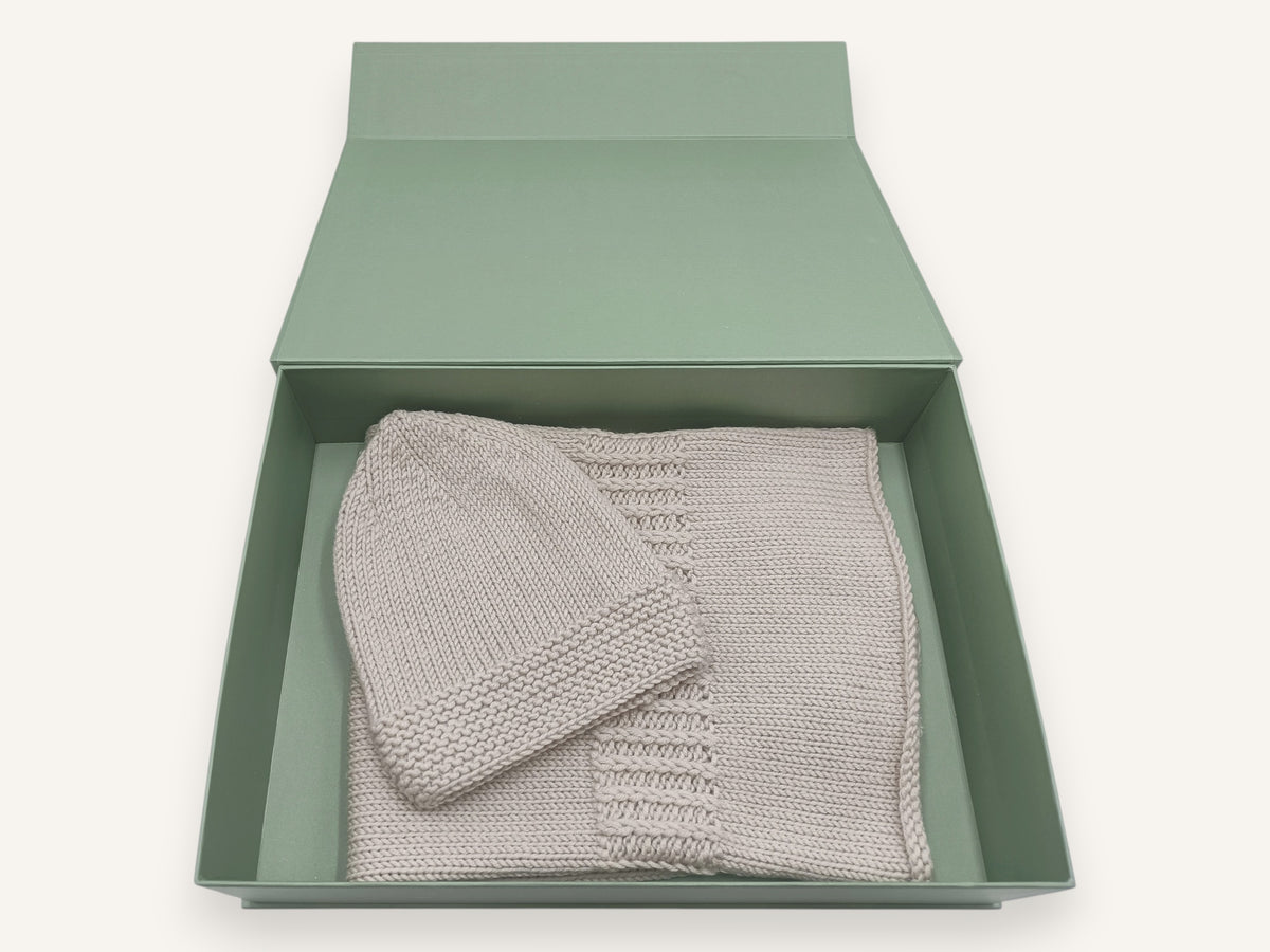 Baby-Erstausstattung aus Merinowolle: Pucksack & Babymütze - Cocoon