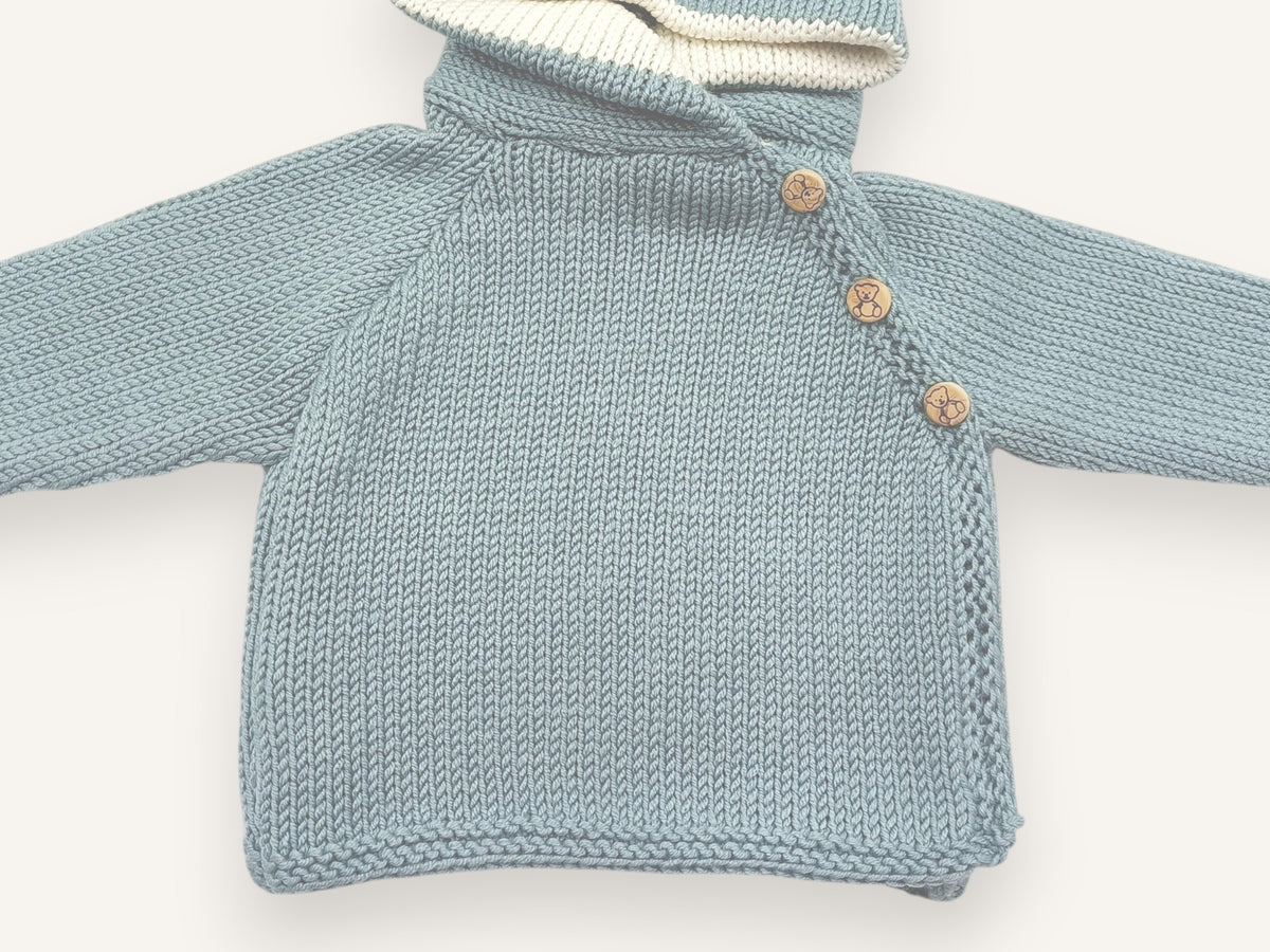 Babyjasje met capuchon Nono – babyuitzet merinowol