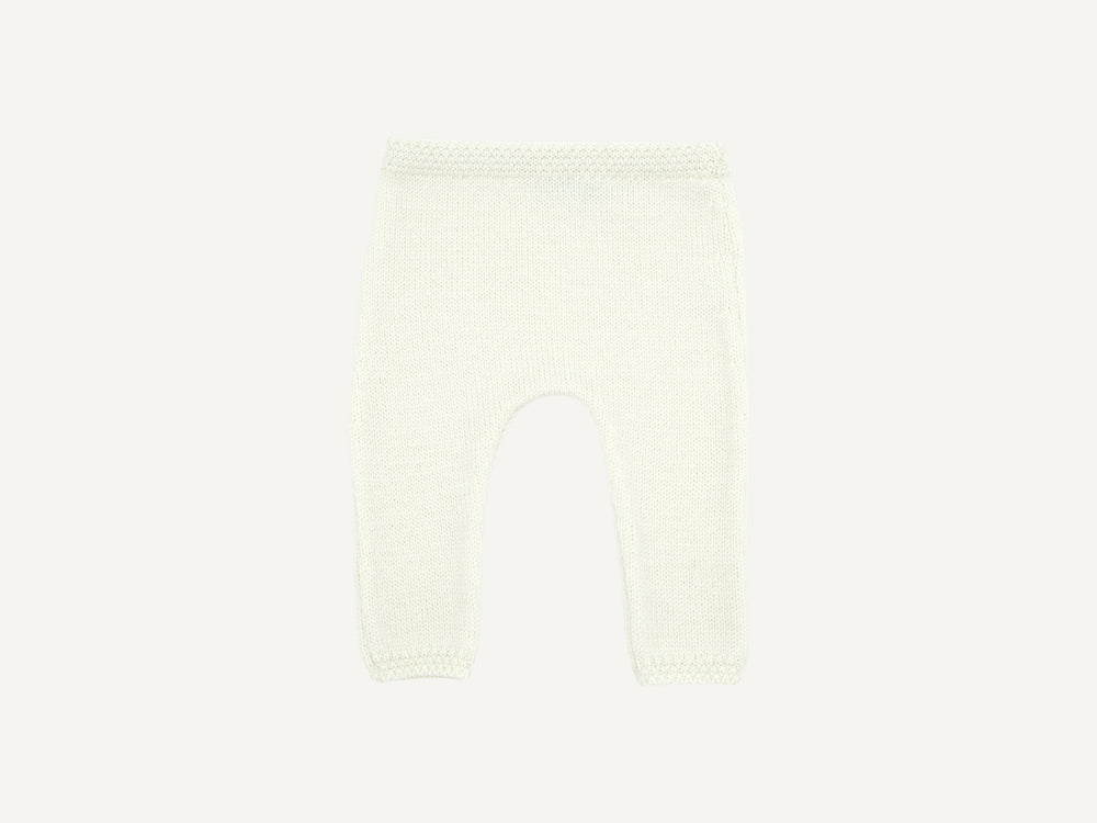 Pantalon bébé Chacha en laine mérinos écru, Made in France