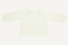 Zouzou preemie cardigan in ecru merino wool, Made in France
