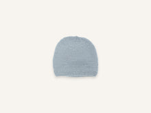 Baby hat in blue-grey merino wool, Made in France