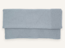 Tatou baby blanket in blue-grey merino wool, Made in France