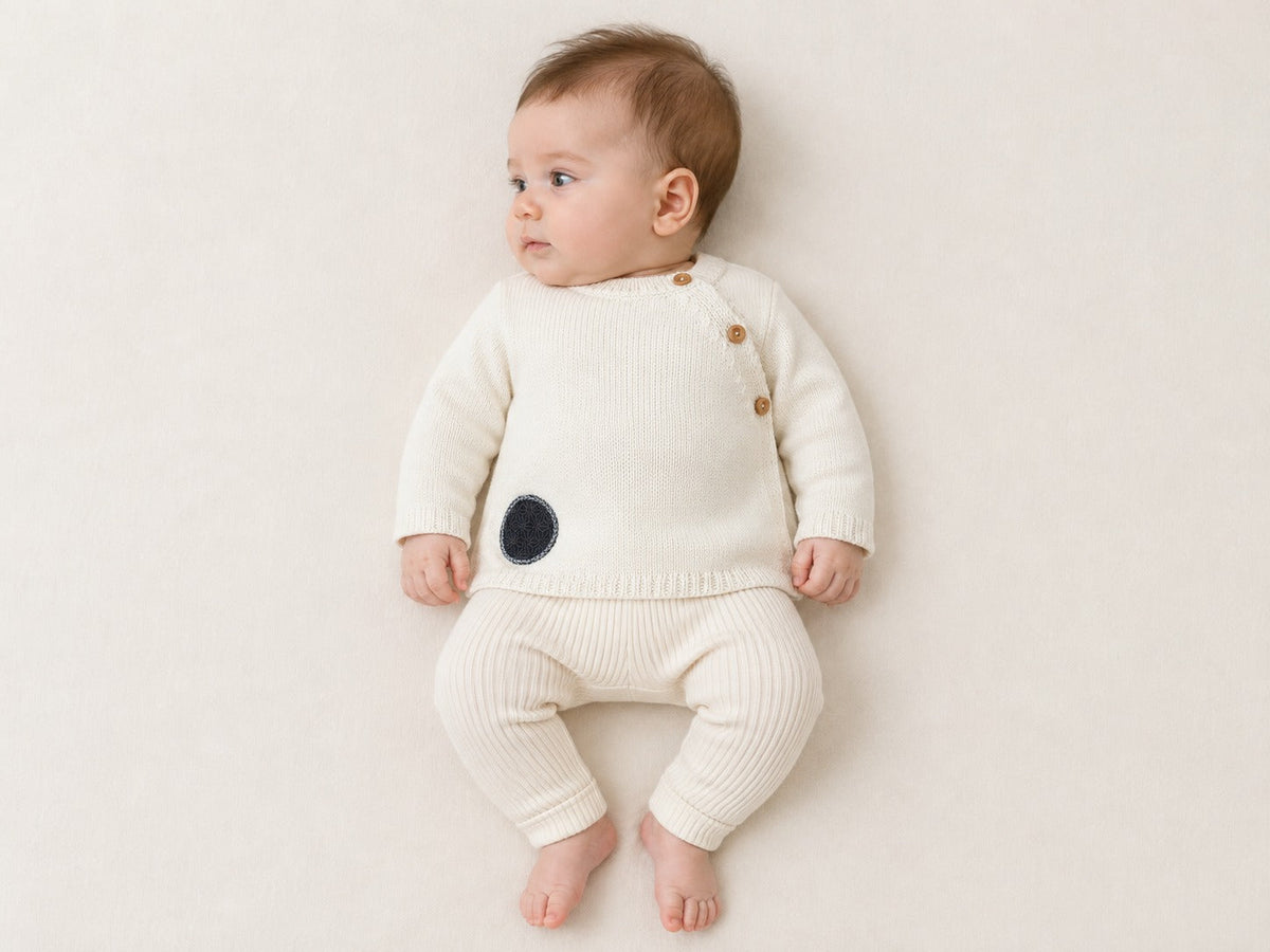Bébé portant la brassière bébé Dadou écru
