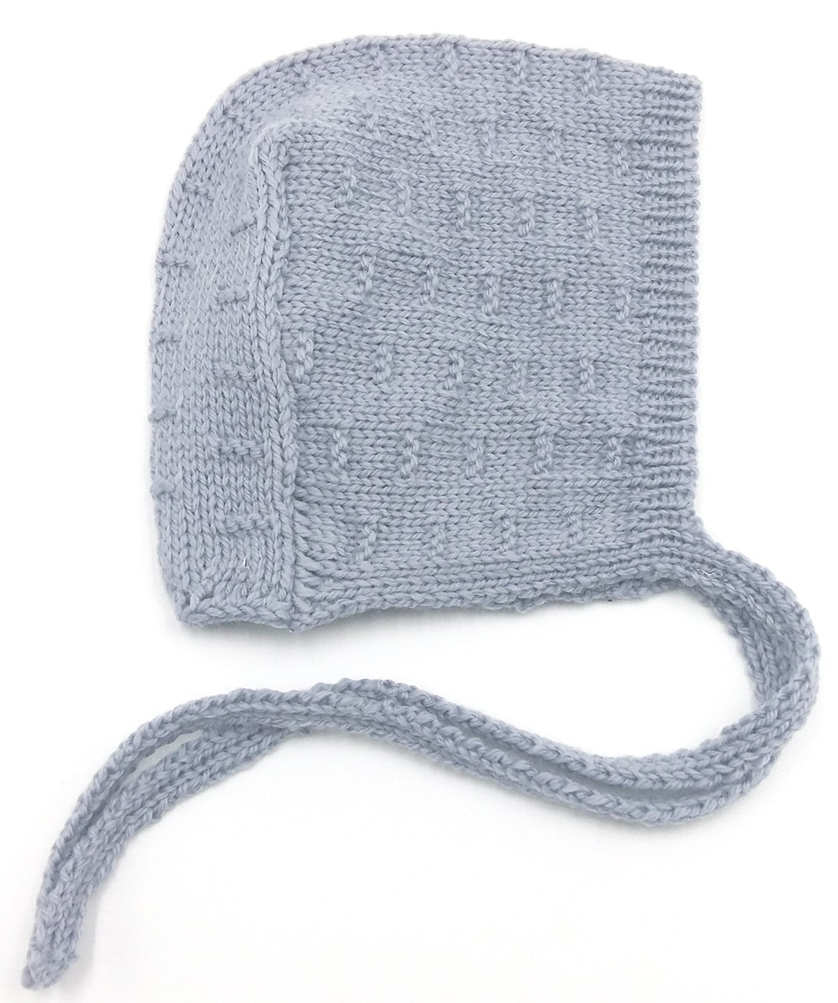 Coffret naissance Petit Coeur gris-bleu laine mérinos