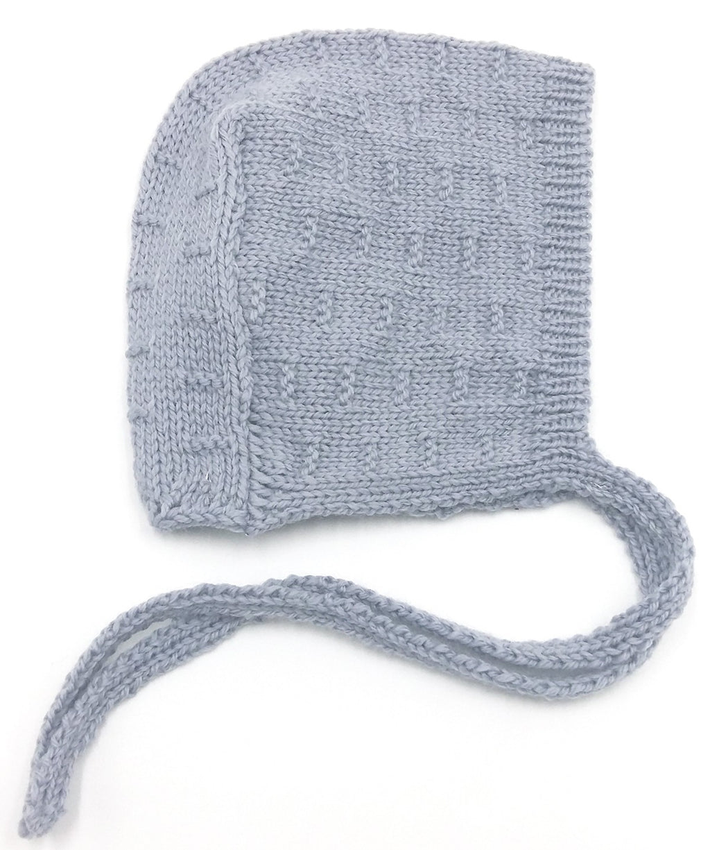 Coffret naissance Petit Chou gris-bleu laine mérinos