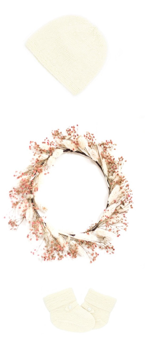 Trousseau prématuré laine mérinos - Félicité écru