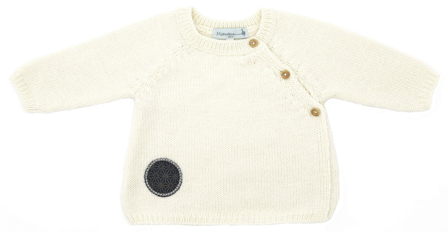 Brassière bébé Dadou écrue laine mérinos