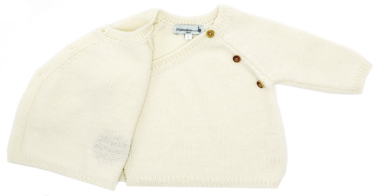 Brassière bébé Dadou écrue laine mérinos