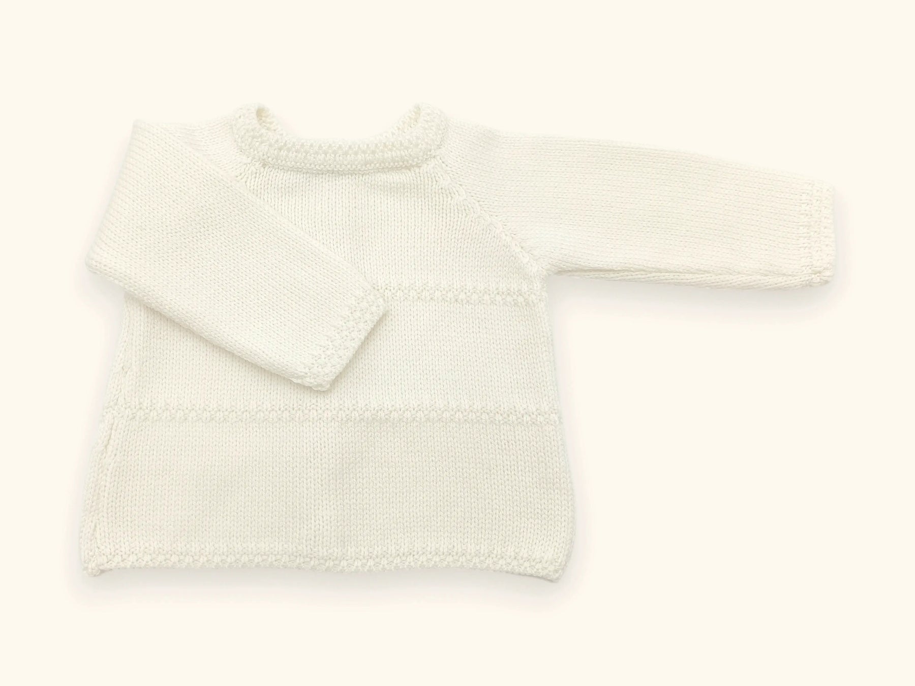 Trousseau de naissance laine mérinos - Bonheur écru