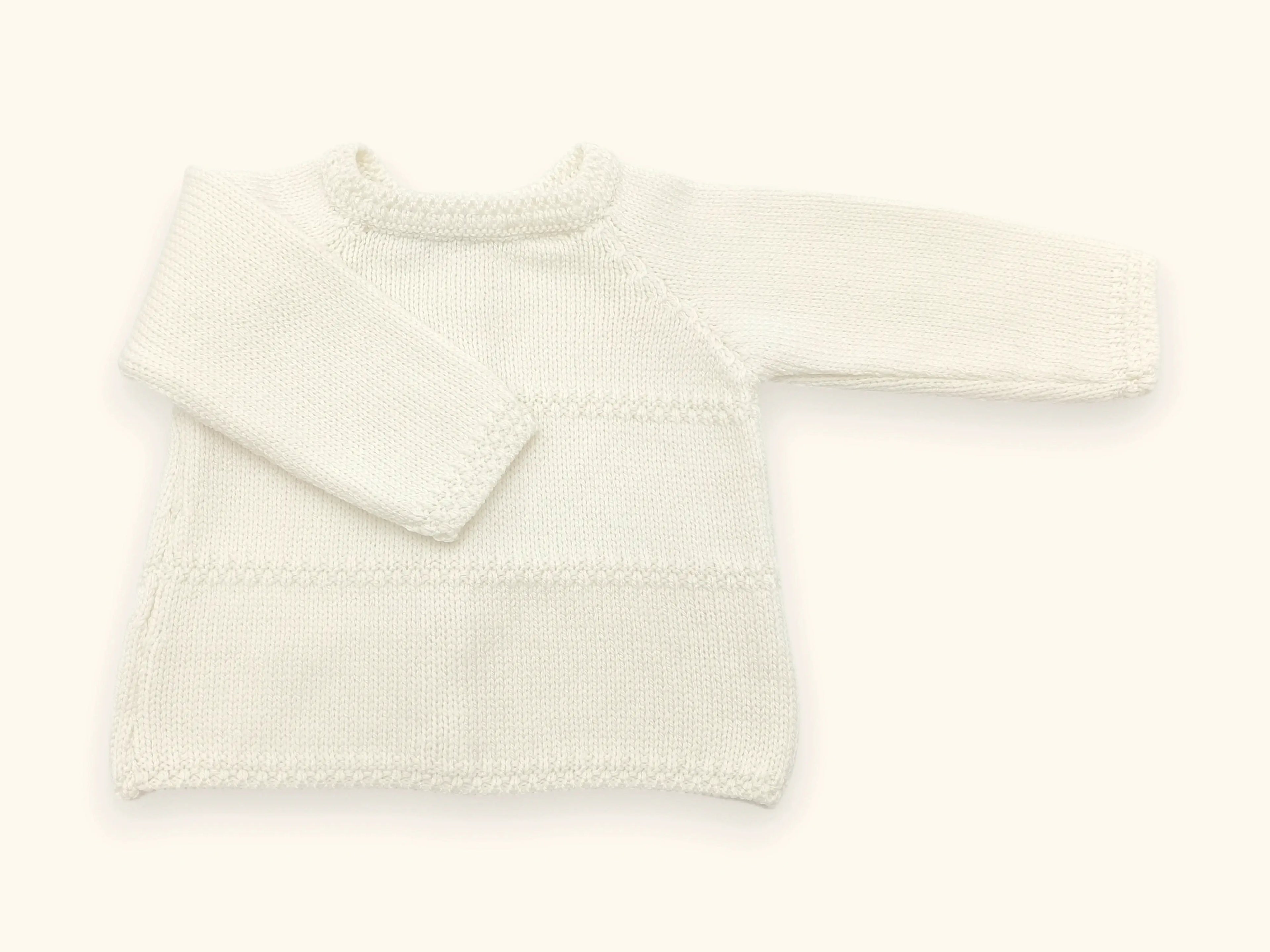 Trousseau de naissance laine mérinos - Bonheur écru
