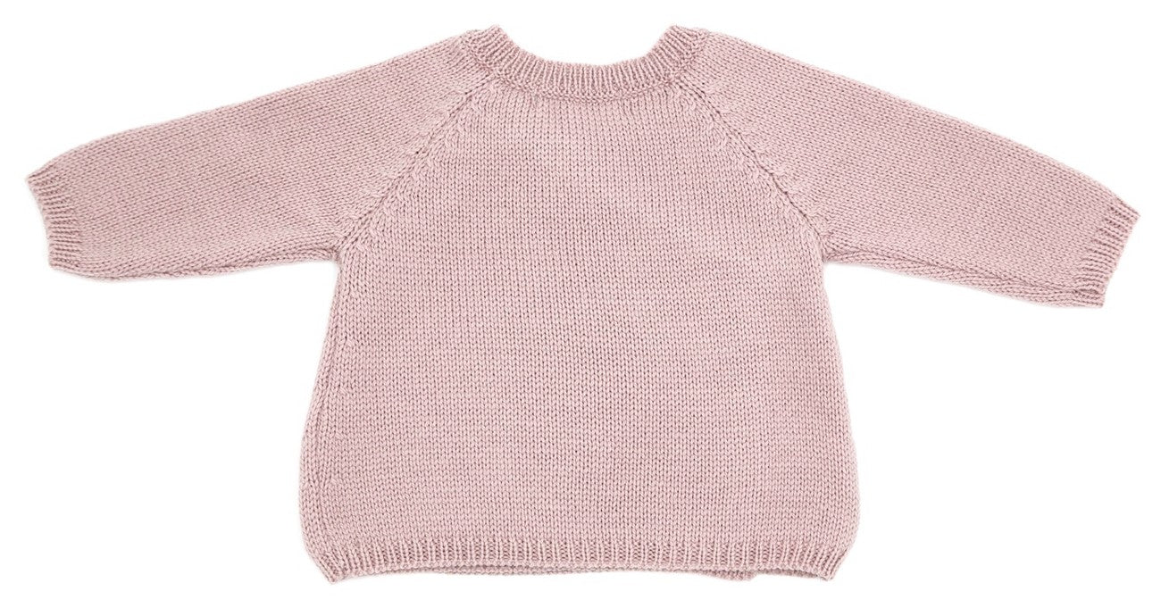 Brassière bébé Didou rose en laine mérinos
