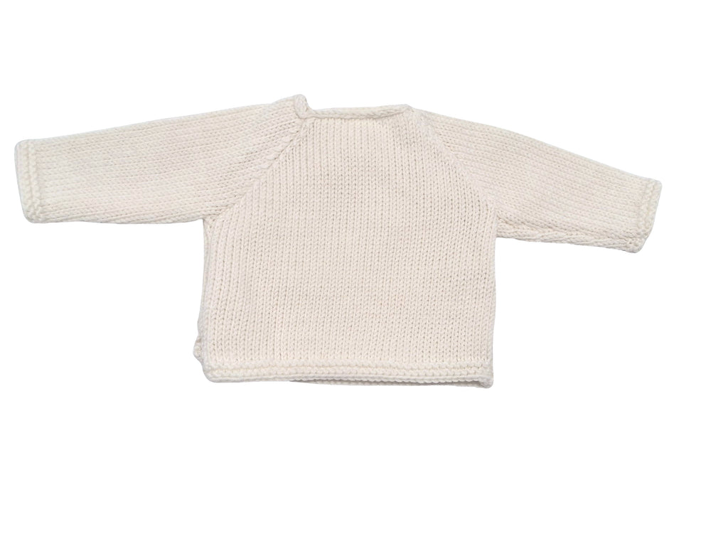 Trousseau de naissance tricot laine mérinos - Bienvenue écru