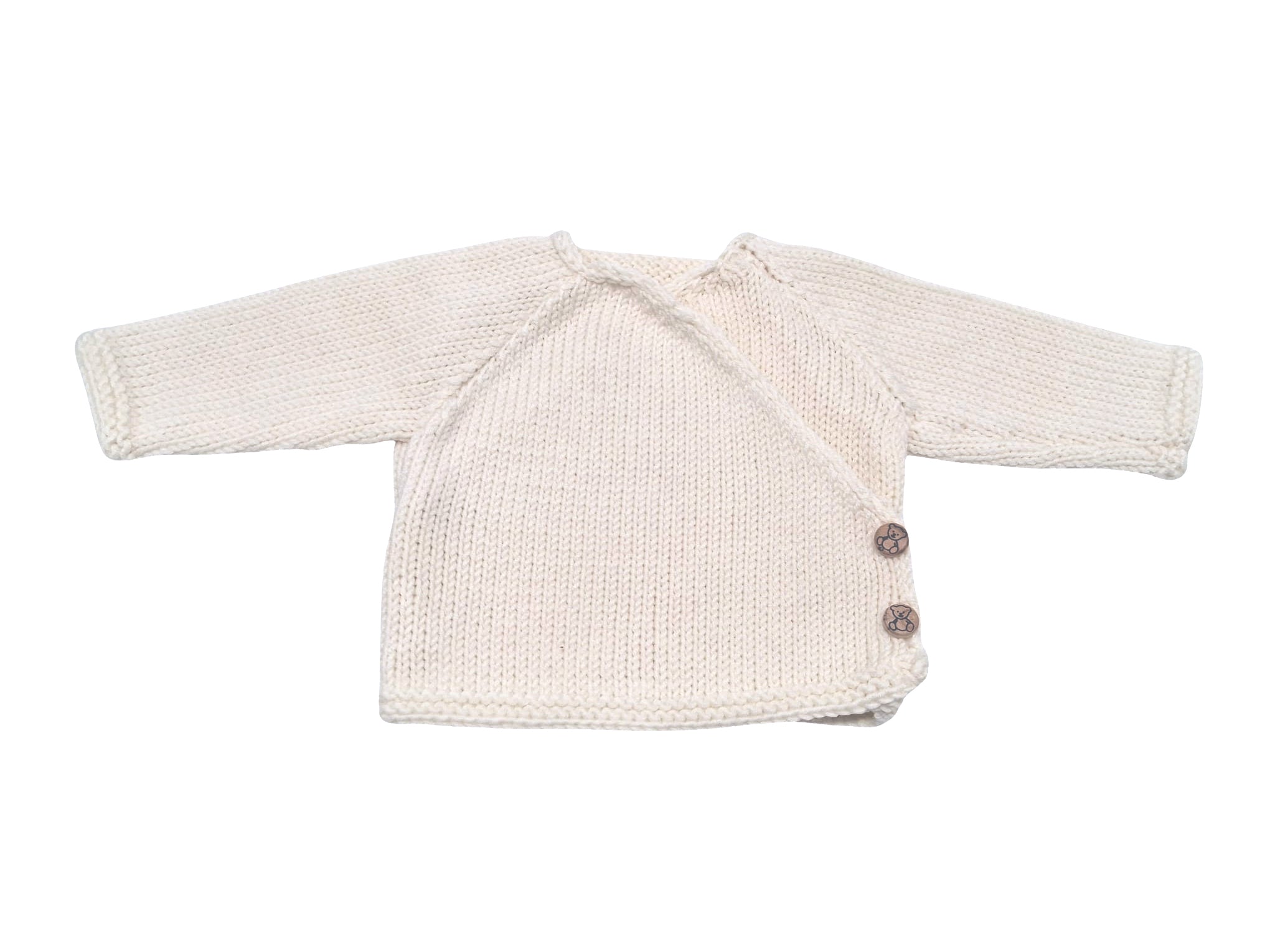 Trousseau de naissance en laine mérinos | Bienvenue écru