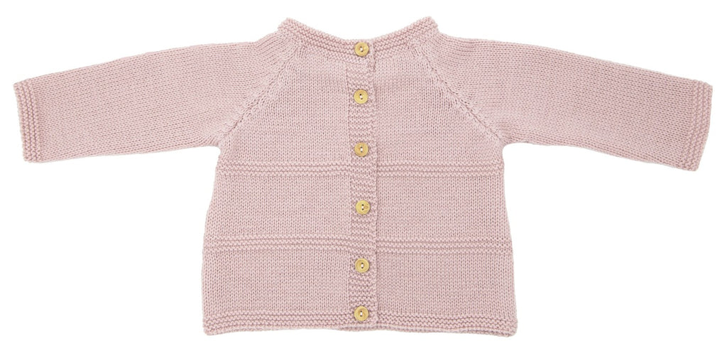 Ensemble Prématuré Petit Chat rose laine mérinos