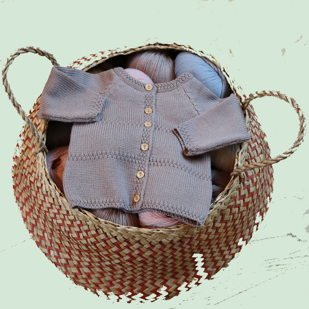 Coffret naissance Complicité taupe & rose laine mérinos