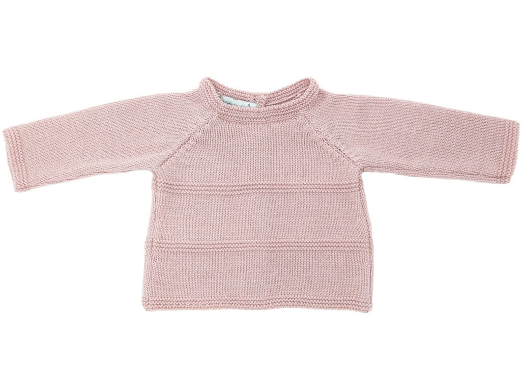 Brassière pour prématuré en laine mérinos rose, tricotée en Franc