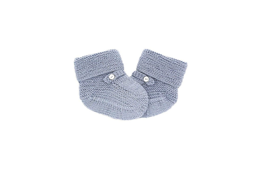 Coffret naissance Bonheur gris-bleu laine mérinos