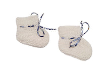 chaussons pour bébés en tricot point mousse laine mérinos blancs faits main