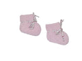Chaussons bébé en laine mérinos  - Rose