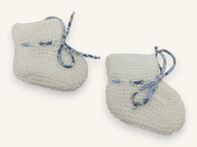 Coffret chaussons bébé laine - Framboise & blanc
