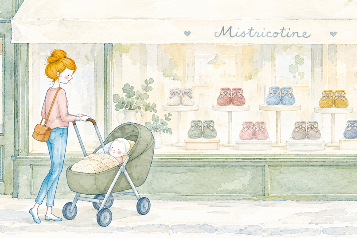 Collection bonnets et chaussons Mistricotine mobile
