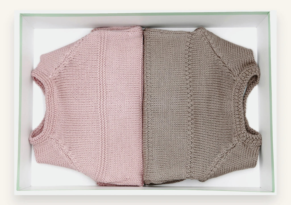 Coffret Complicité - Deux brassières bébé en laine mérinos