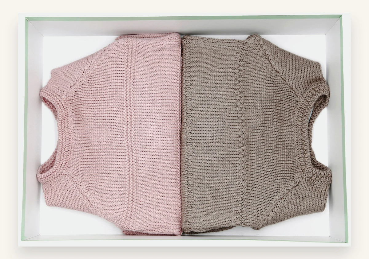 Coffret Complicité - Deux brassières bébé en laine mérinos