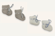 Coffret chaussons bébé laine - Blanc & Beige