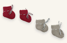 Coffret chaussons bébé laine - Framboise & beige