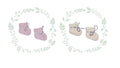 Merino wool baby booties set – white & pink