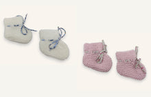 Coffret chaussons bébé laine - Rose & Blanc