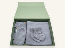 Trousseau prématuré laine mérinos - Joie gris-bleu