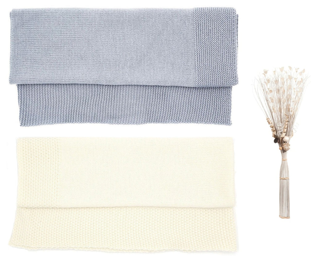 Coffret Naissance Choupis gris & écru laine mérinos