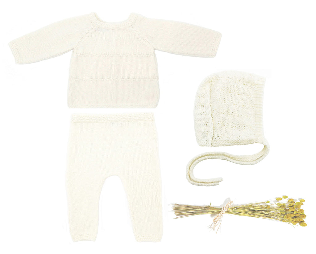 Coffret naissance Petit Chou écru laine mérinos