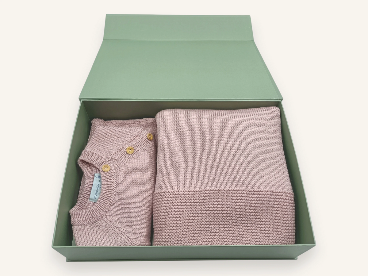 Trousseau prématuré laine mérinos - Babychou rose