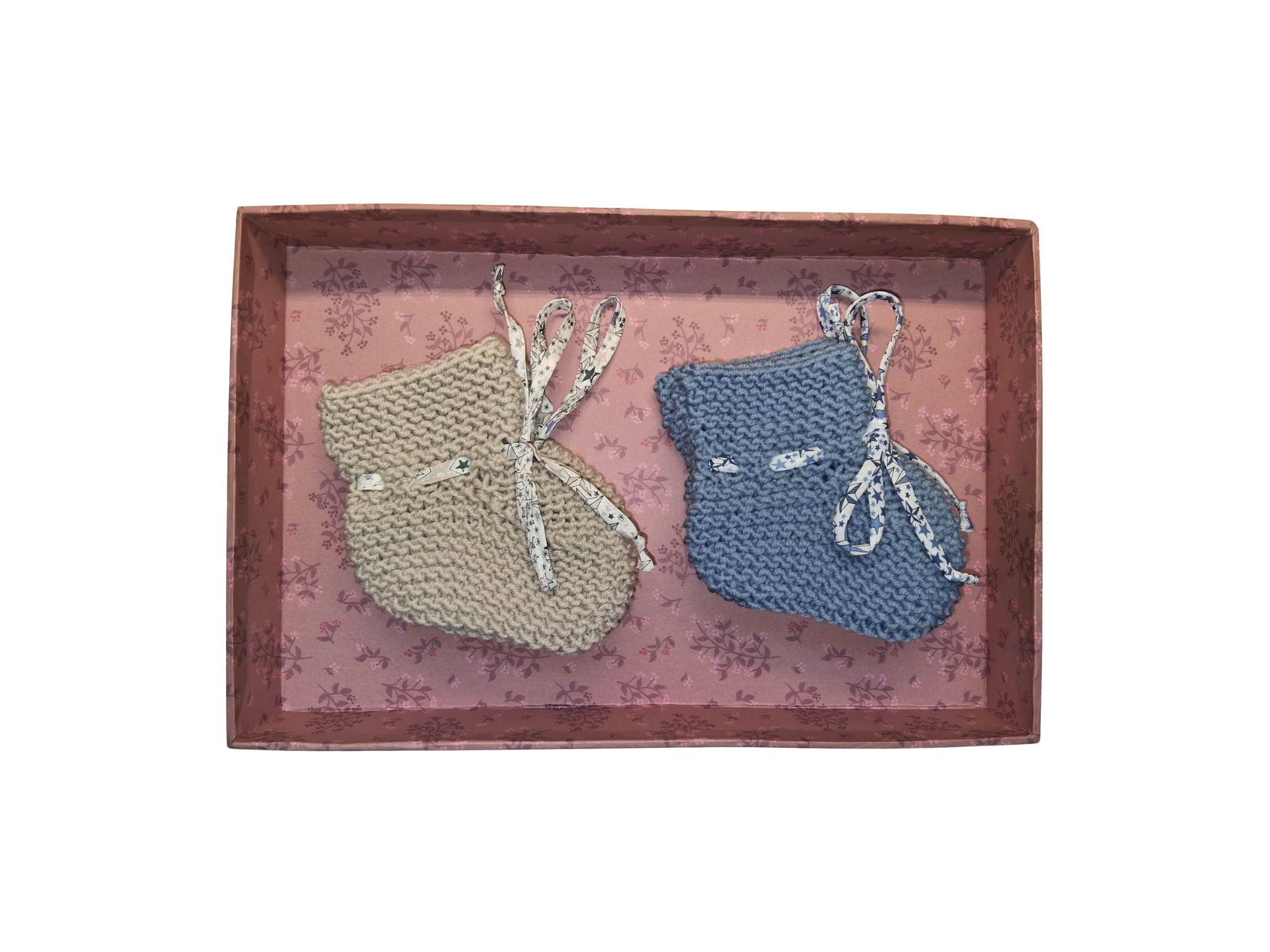 Coffret chaussons bébé en laine mérinos – Naissance 0–3 mois