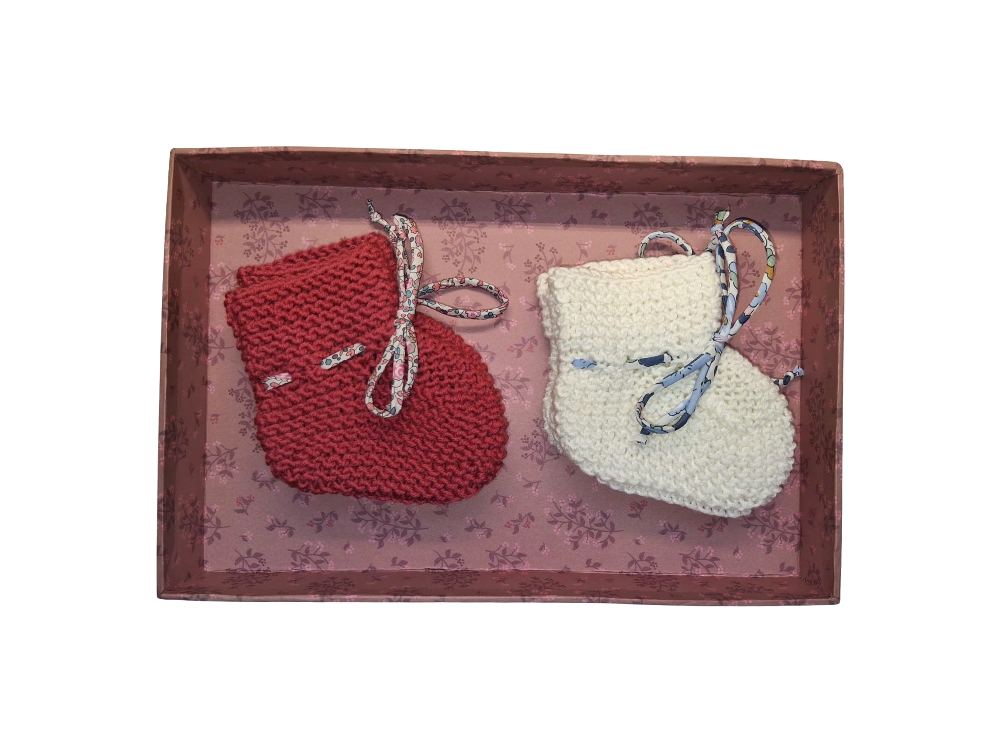 Coffret chaussons bébé en laine mérinos – Naissance 0–3 mois