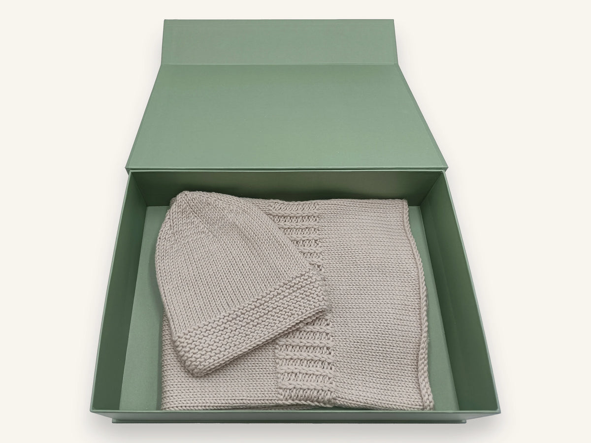 Cocon bébé et bonnet en laine mérinos - Cocoon beige