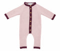 Combinaison bébé en tricot - Iris rose & prune